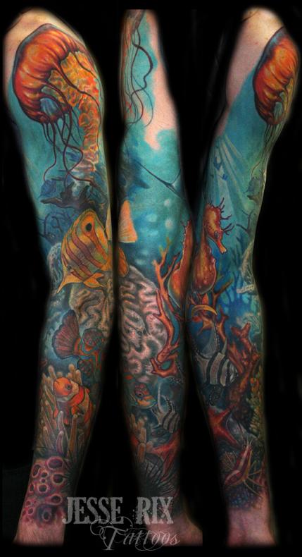 Stephane Coral Reef om by Guy Aitchison TattooNOW