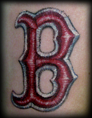 embroidered red sox B by Jesse Rix: TattooNOW