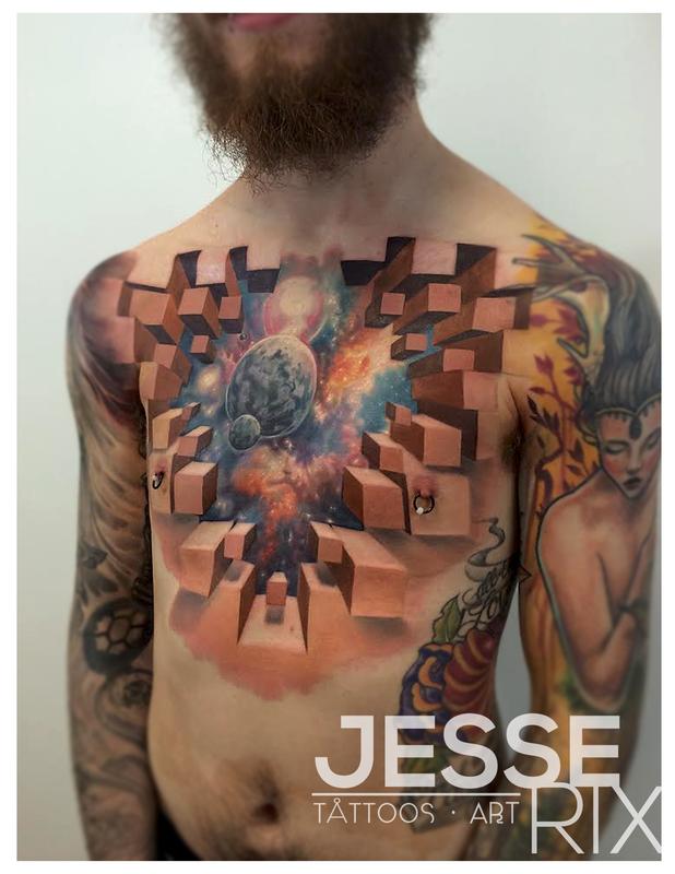 3D Space Tattoo by Jesse Rix: TattooNOW