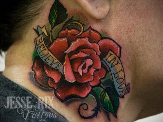 neck tattoo black rose by CalebSlabzzzGraham on DeviantArt