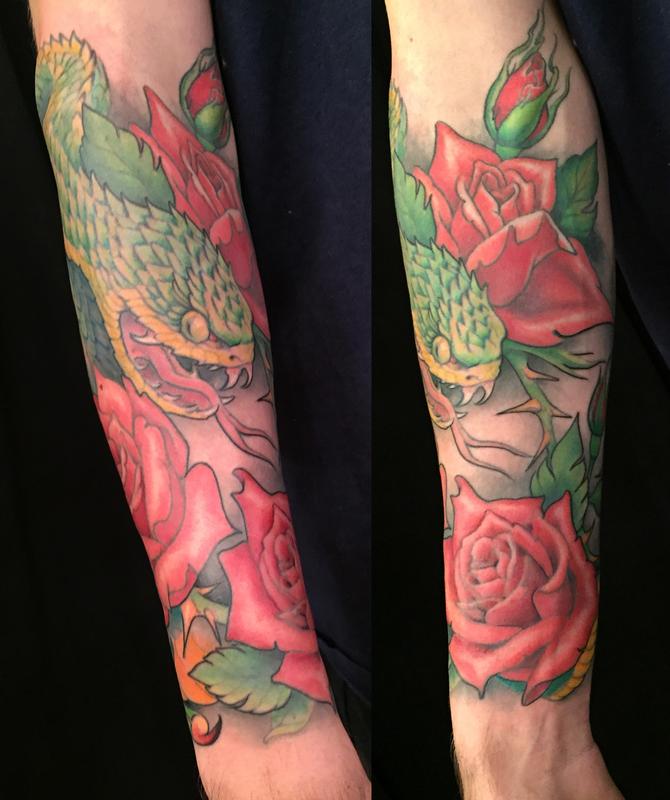 color snake tattoo