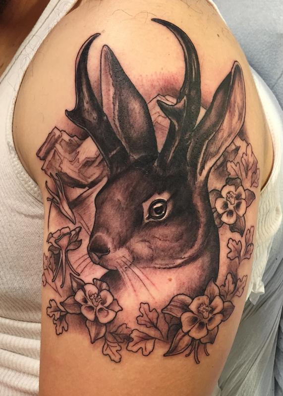 Buy Jackalope Neotraditional Tattoo Flash Old School Art Print Online in  India  Etsy