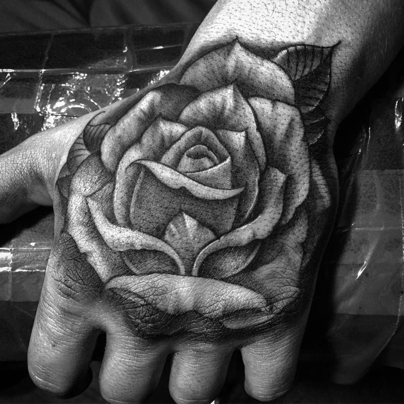 Black and Gray rose on hand by hatefulss on DeviantArt