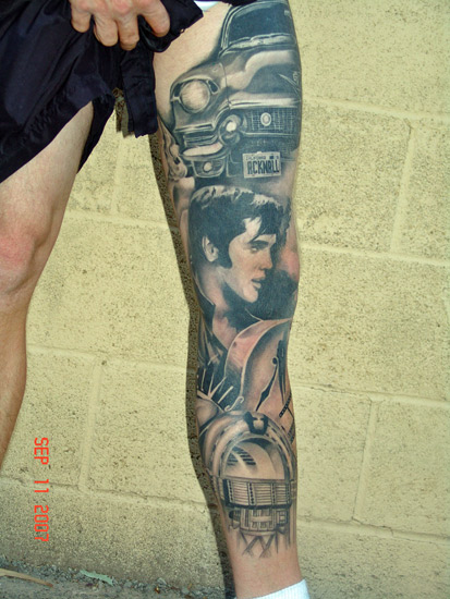 ELVIS SAIL  awesom portrail of Elvis Presley done by Sokir   blackndgreytattoo colourtattoo tattoo tattoos tattooart  Instagram