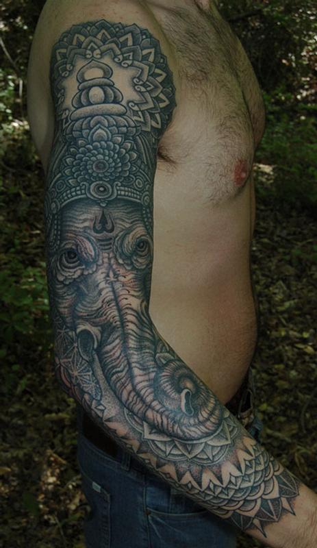 Ganesh Mandala Sleeve by Dana Helmuth: TattooNOW Ganesh Mandala Sleeve by Dana Helmuth: TattooNOW