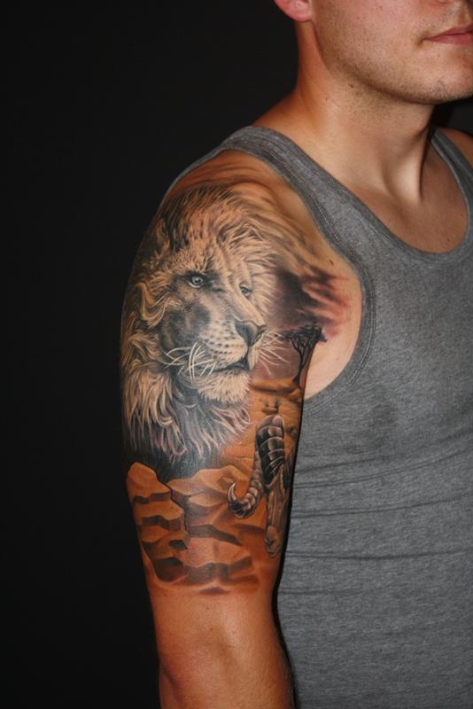 animal lion and aries by Dennis Wehler: TattooNOW