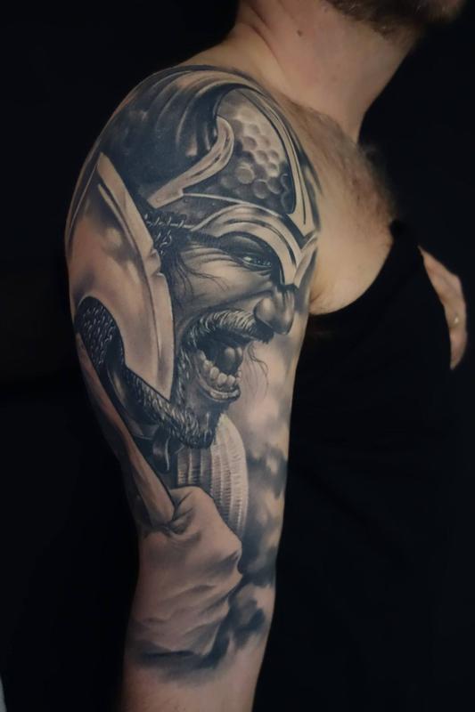 Custom made wiking warrior by Dennis Wehler: TattooNOW