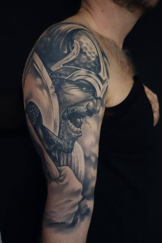 Custom made wiking warrior by Dennis Wehler: TattooNOW Custom made wiking warrior by Dennis Wehler: TattooNOW