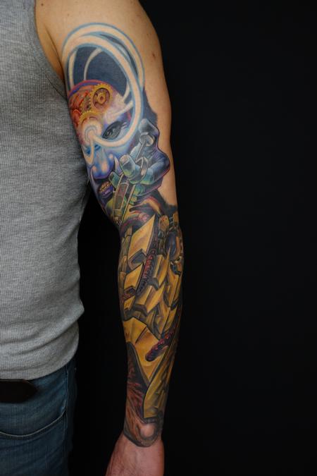 Tattoos - biomech color sleeve custummade lifestory - 85795