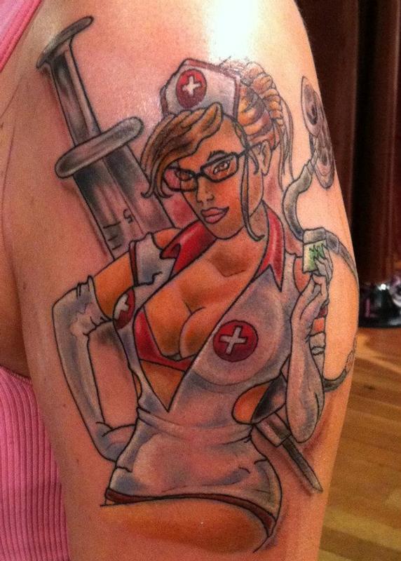 Pinup Nurse Tattoo by Aran Campas: TattooNOW