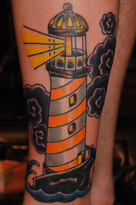 NeoTraditional Lighthouse tattoo men at theYoucom