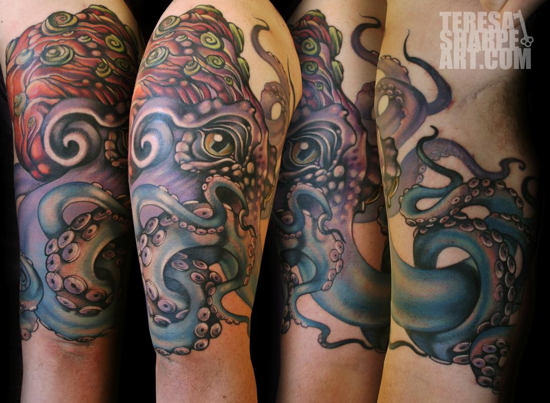 In Progress Coverup Octopus by Terry Ribera  Remington Tattoo Parlor