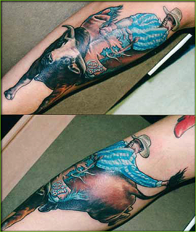 Bull Rider Tattoo by Shane ONeill: TattooNOW Bull Rider Tattoo by Shane ONeill: TattooNOW