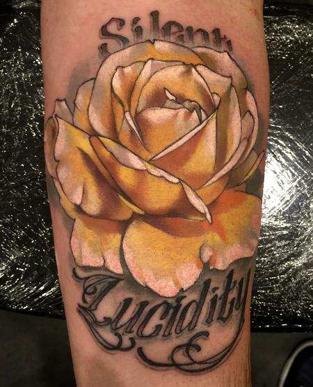 Tattoos - Damon Conklin Yellow Rose Silent Lucidity - 131235