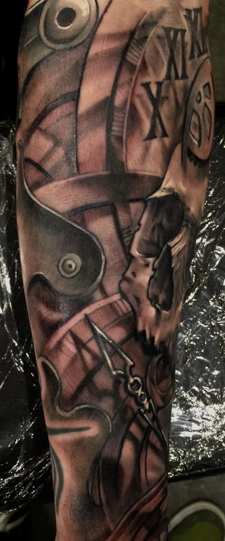 Tattoos - Damon Conklin Time Skull - 131242