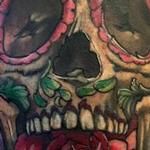 Tattoos - Damon Conklin skull and roses - 131239