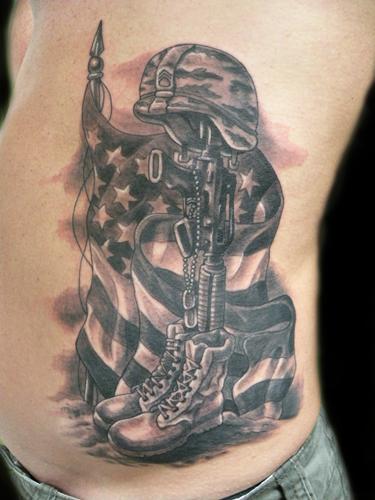 fallen soldier tattoo flag