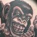 Tattoos - black and gray Monkey goin ape shit - 53475