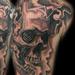 Tattoos - Black and Gray WV skull - 53523