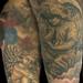 Tattoos - cherub and angel half sleeve with cherry blossoms - 63218