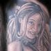 Tattoos - Black and Gray School girl with flash drive - 53525