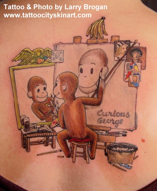 Curious George Via Norman Rockwell by Larry Brogan: TattooNOW