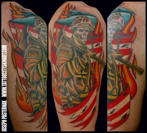 Pin by Daniel Ervin on Tattoo inspo  Fire fighter tattoos Tattoos  Geometric tattoo arm