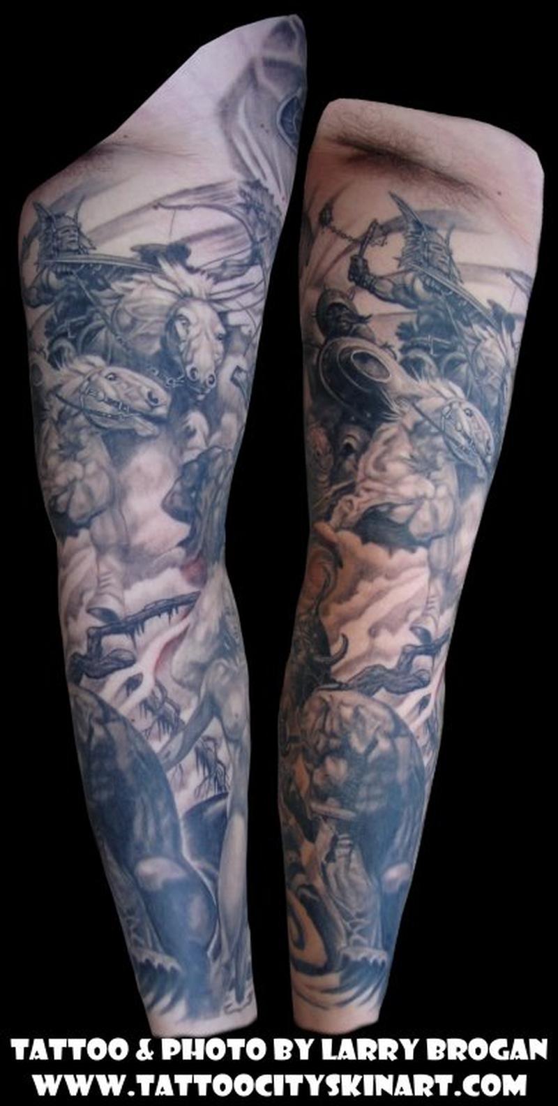Frank Frazetta Sleeve by Larry Brogan TattooNOW
