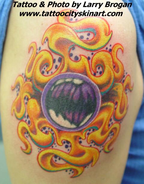 Flaming Ball by Larry Brogan: TattooNOW