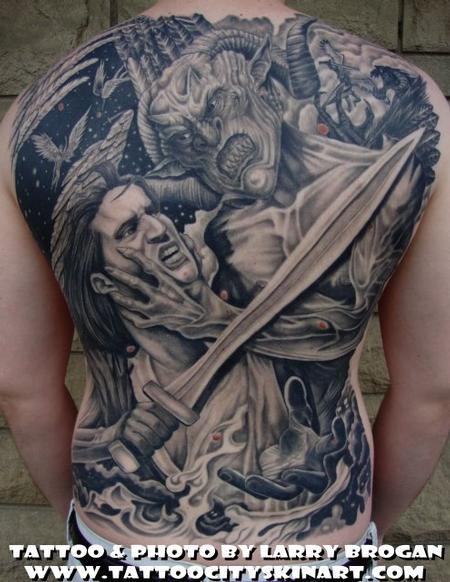 Larry Brogan - Angle vs Demon Backpiece