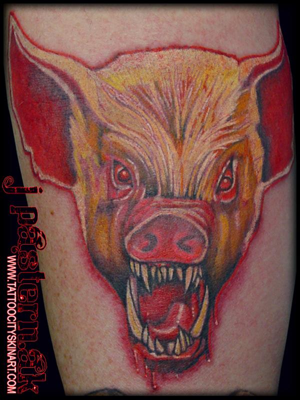 evil pig tattoo