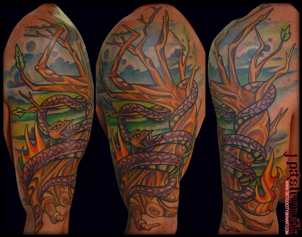 Snake Wrapped Around Tree by Joseph Pasternak: TattooNOW Snake Wrapped Around Tree by Joseph Pasternak: TattooNOW