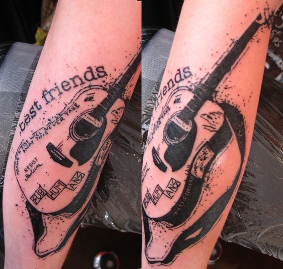 Guitar Tattoo by Gene Coffey: TattooNOW