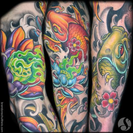 Tattoos - Koi & Lotus Sleeve Details - 89650