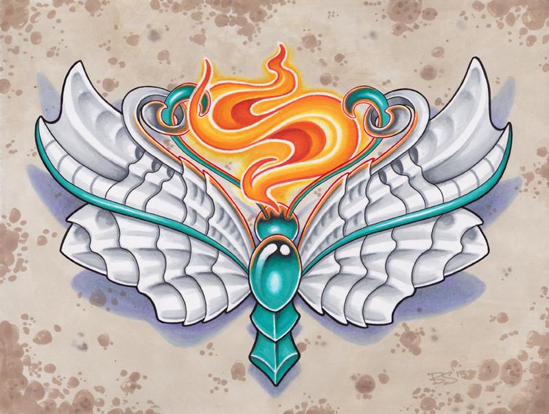 Moth Mech Marker Drawing By Brandon Schultheis TattooNOW Moth Mech Marker Drawing By Brandon Schultheis TattooNOW