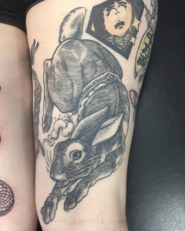 Bunny Rabbit Tattoo by Sam Rulz: TattooNOW Bunny Rabbit Tattoo by Sam Rulz: TattooNOW