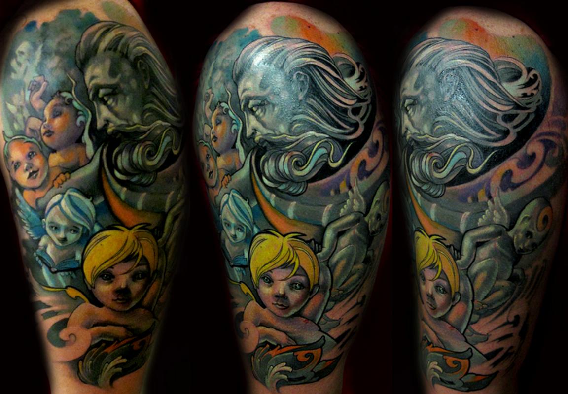 Cherubs sleeve by Luca Natalini: TattooNOW