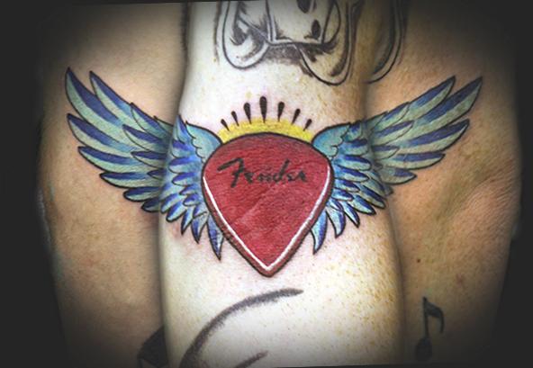 Guitar PIck with Wings by James Rowe: TattooNOW Guitar PIck with Wings by James Rowe: TattooNOW
