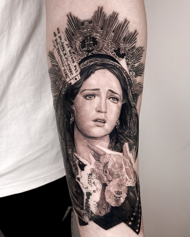 41 Virgin Mary Tattoos With Religious Connections and Meanings  TattoosWin