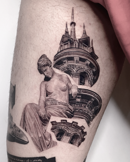 Tattoos - Venus with Tower Tattoo - 143128