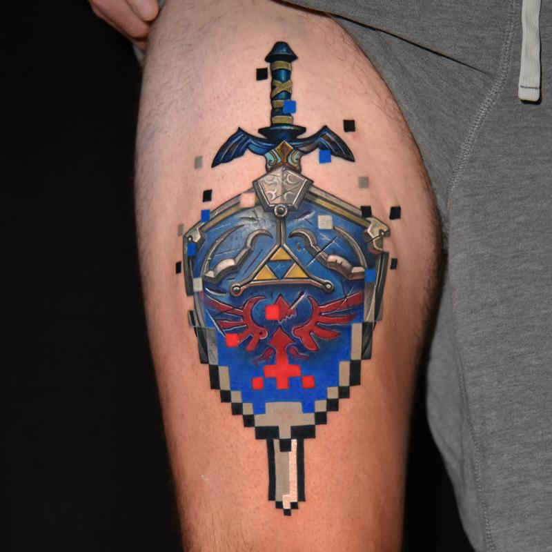 Disintegrating Zelda by Danny Elliott: TattooNOW Disintegrating Zelda by Danny Elliott: TattooNOW