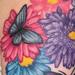 Tattoos - Color Flower and Butterfly Tattoo - 60908