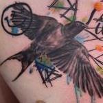 Tattoos - Abstract water colour swallows - 108754