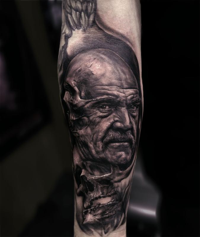 Sean Connery Skull Tattoo by Ralf Nonnweiler TattooNOW