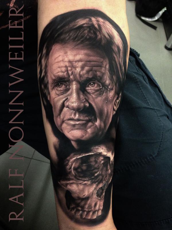 Johnny Cash Skull Tattoo by Ralf Nonnweiler: TattooNOW