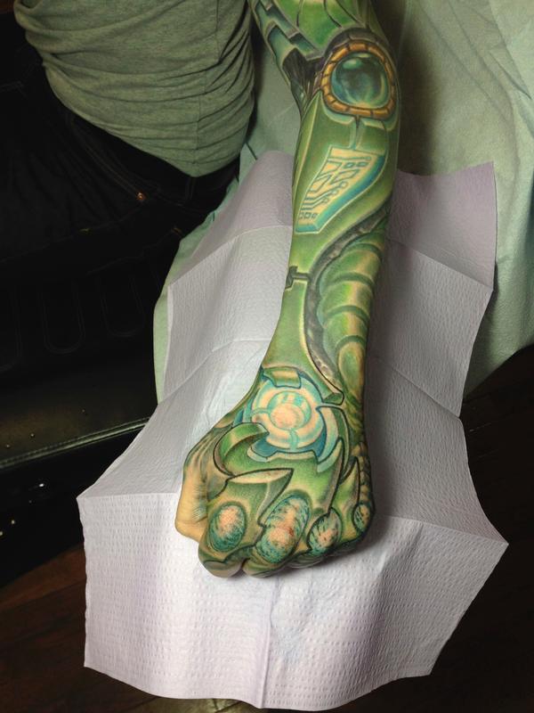 Robotic hand tattoo and bio robotic arm tattoo by Adam France: TattooNOW