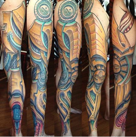 Tattoos - Robotic Leg tattoo- full limb - 109391