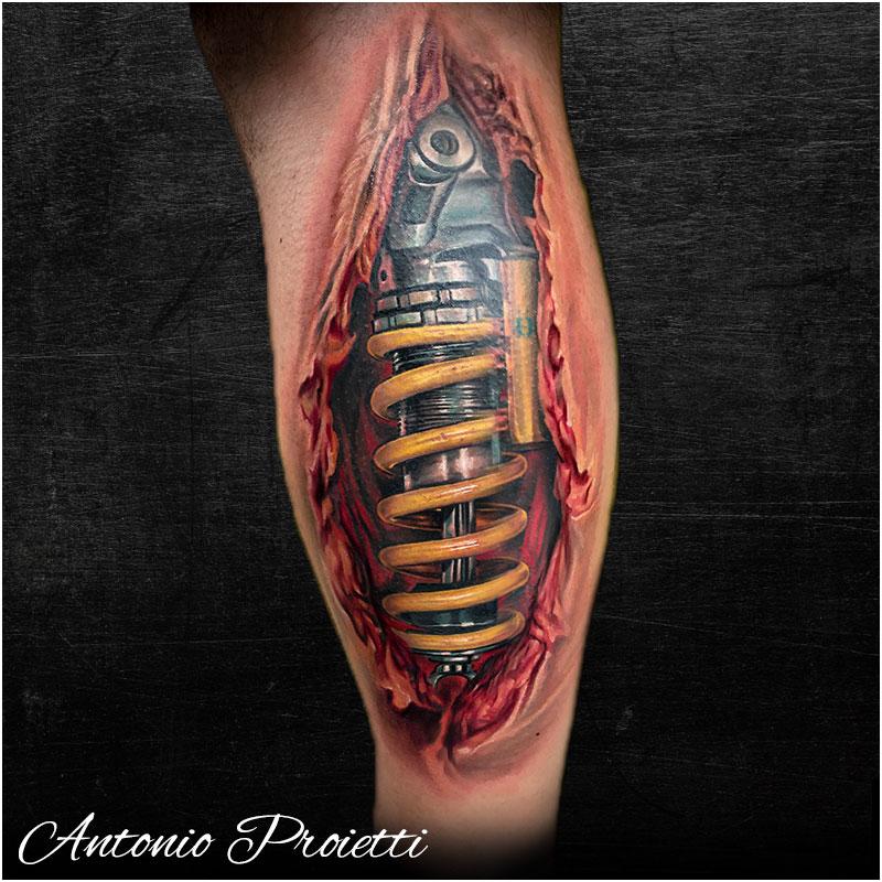 3d Ohlins Shock Absorber Tattoo by Antonio Proietti: TattooNOW 3d Ohlins Shock Absorber Tattoo by Antonio Proietti: TattooNOW