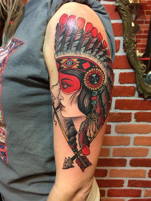 Native American Girl by Asia Rain: TattooNOW Native American Girl by Asia Rain: TattooNOW