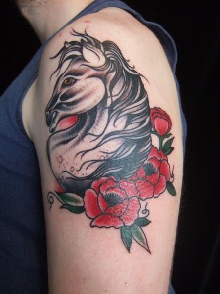 Tattoos - Traditional Horse Tattoo - 61625